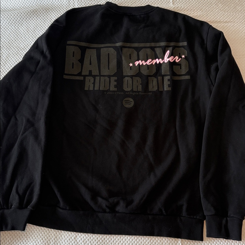 Spotify Crewneck Sweatshirt Black, size Large Made in USA, 100% cotton. Bad Boys - Picture 9 of 9